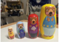 Stacking Russian dolls of decreasing size